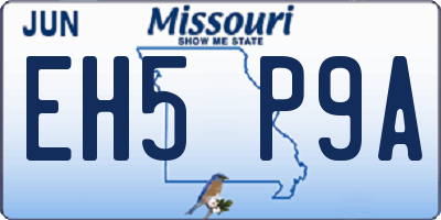 MO license plate EH5P9A