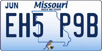 MO license plate EH5P9B
