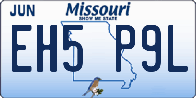 MO license plate EH5P9L