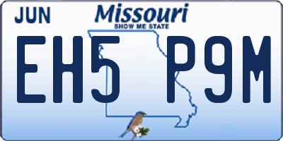 MO license plate EH5P9M
