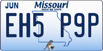 MO license plate EH5P9P