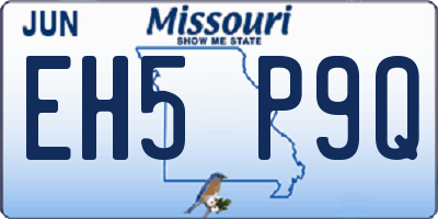 MO license plate EH5P9Q