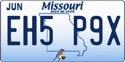 MO license plate EH5P9X