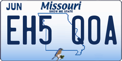 MO license plate EH5Q0A