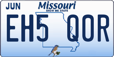 MO license plate EH5Q0R
