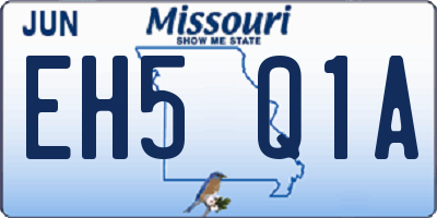 MO license plate EH5Q1A