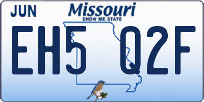 MO license plate EH5Q2F