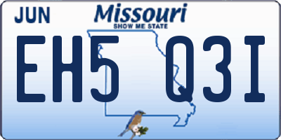 MO license plate EH5Q3I