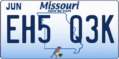 MO license plate EH5Q3K