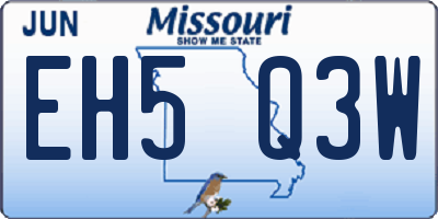 MO license plate EH5Q3W