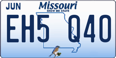 MO license plate EH5Q4O