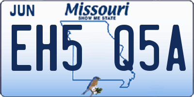 MO license plate EH5Q5A