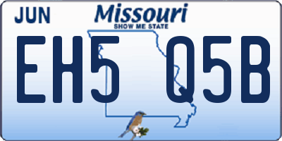 MO license plate EH5Q5B