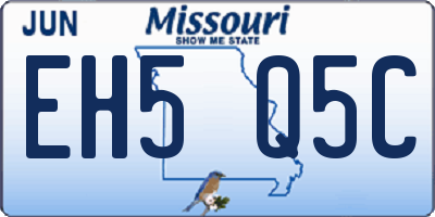 MO license plate EH5Q5C