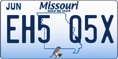 MO license plate EH5Q5X