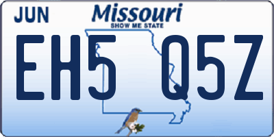 MO license plate EH5Q5Z