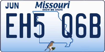 MO license plate EH5Q6B