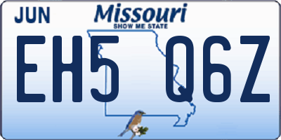 MO license plate EH5Q6Z