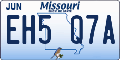 MO license plate EH5Q7A