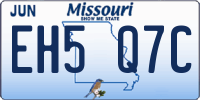 MO license plate EH5Q7C