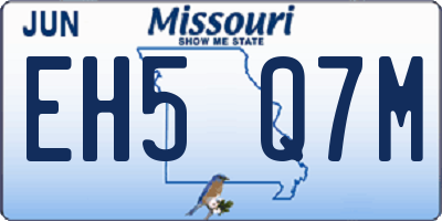 MO license plate EH5Q7M