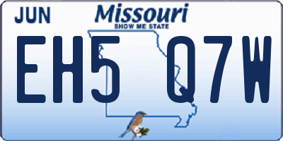 MO license plate EH5Q7W