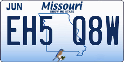 MO license plate EH5Q8W