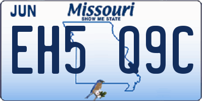 MO license plate EH5Q9C