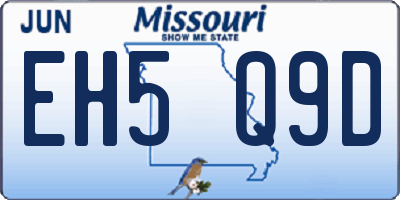 MO license plate EH5Q9D