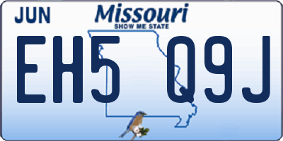 MO license plate EH5Q9J