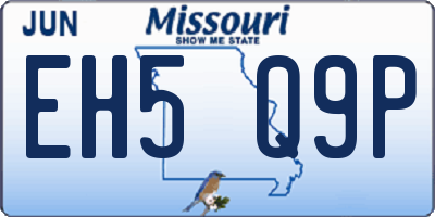 MO license plate EH5Q9P