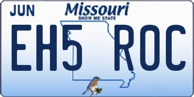MO license plate EH5R0C