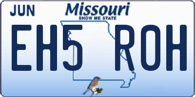 MO license plate EH5R0H