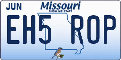 MO license plate EH5R0P