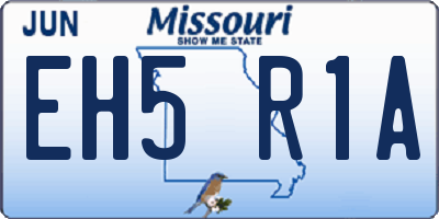 MO license plate EH5R1A