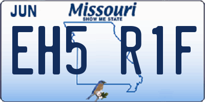 MO license plate EH5R1F