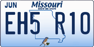 MO license plate EH5R1O