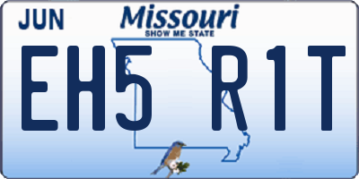 MO license plate EH5R1T
