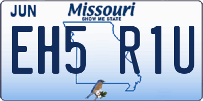 MO license plate EH5R1U