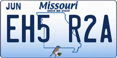 MO license plate EH5R2A