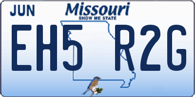 MO license plate EH5R2G