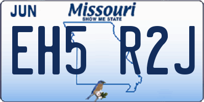 MO license plate EH5R2J