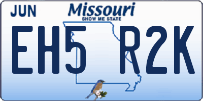 MO license plate EH5R2K