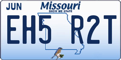 MO license plate EH5R2T