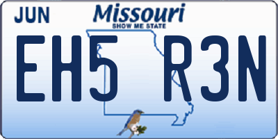 MO license plate EH5R3N
