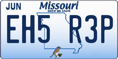 MO license plate EH5R3P