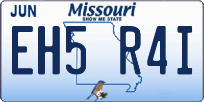 MO license plate EH5R4I