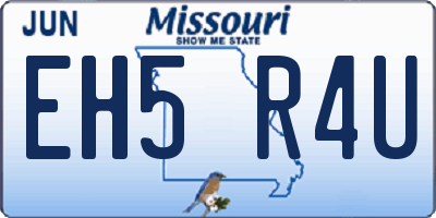 MO license plate EH5R4U