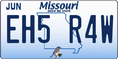 MO license plate EH5R4W