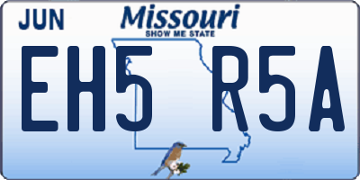MO license plate EH5R5A